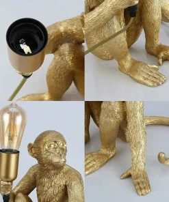 Złota, modernistyczna lampka nocna ABR-KARD4-G MONKEY | Kaja*Sklep Kaja Fashion