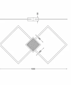 Złota, ozdobna lampa sufitowa, plafon LED RLX96474-1D HEX | Kaja*Sklep Kaja New