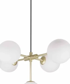 Outlet Sklep Kaja Złota, ozdobna lampa wisząca do salonu 35-73778 z serii MATI | Kaja mosiężny