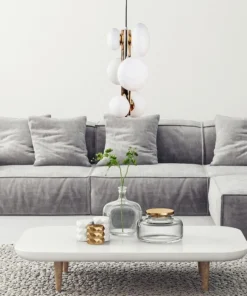 Fashion Sklep Kaja Złota, smukła lampa wisząca z kloszami ZM 1195 OMI | Kaja Oświetlenie
