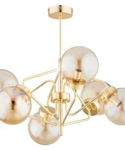 Fashion Sklep Kaja Złota, stylowa lampa sufitowa z kloszami AL 63244 z serii BARSUM