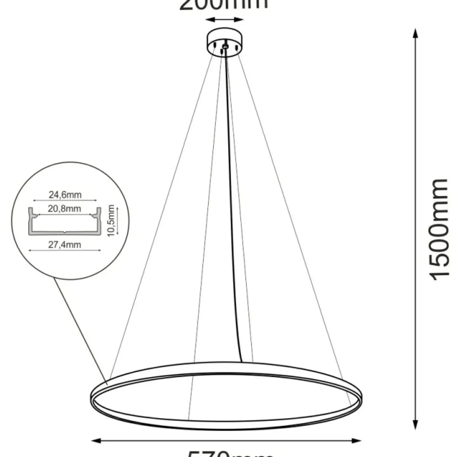 Cheap Sklep Kaja Złote koło LED na zwisach ⌀57cm 3000K ANT 5324 z serii AGA