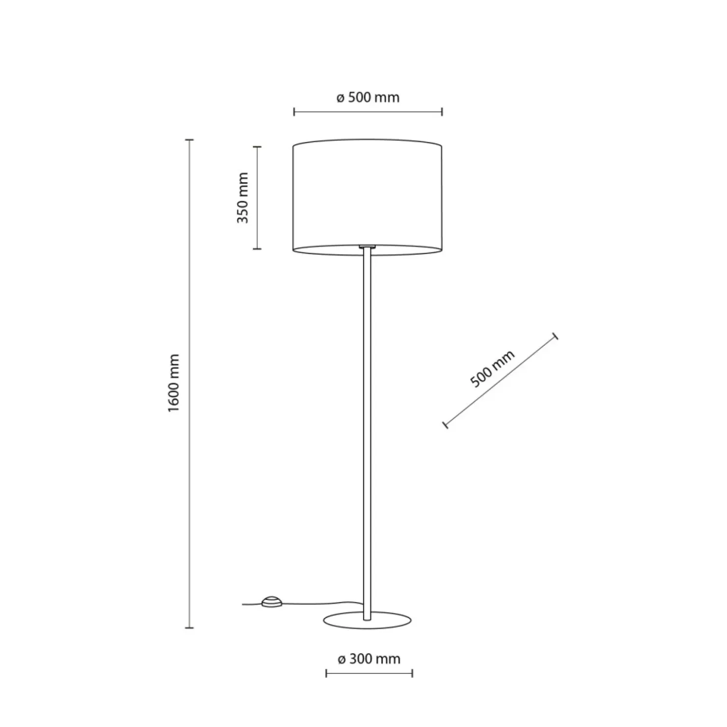 Złoto-biała lampa stojąca glamour TK 16033 UMBERTO WHITE GOLD | Kaja*Sklep Kaja Shop