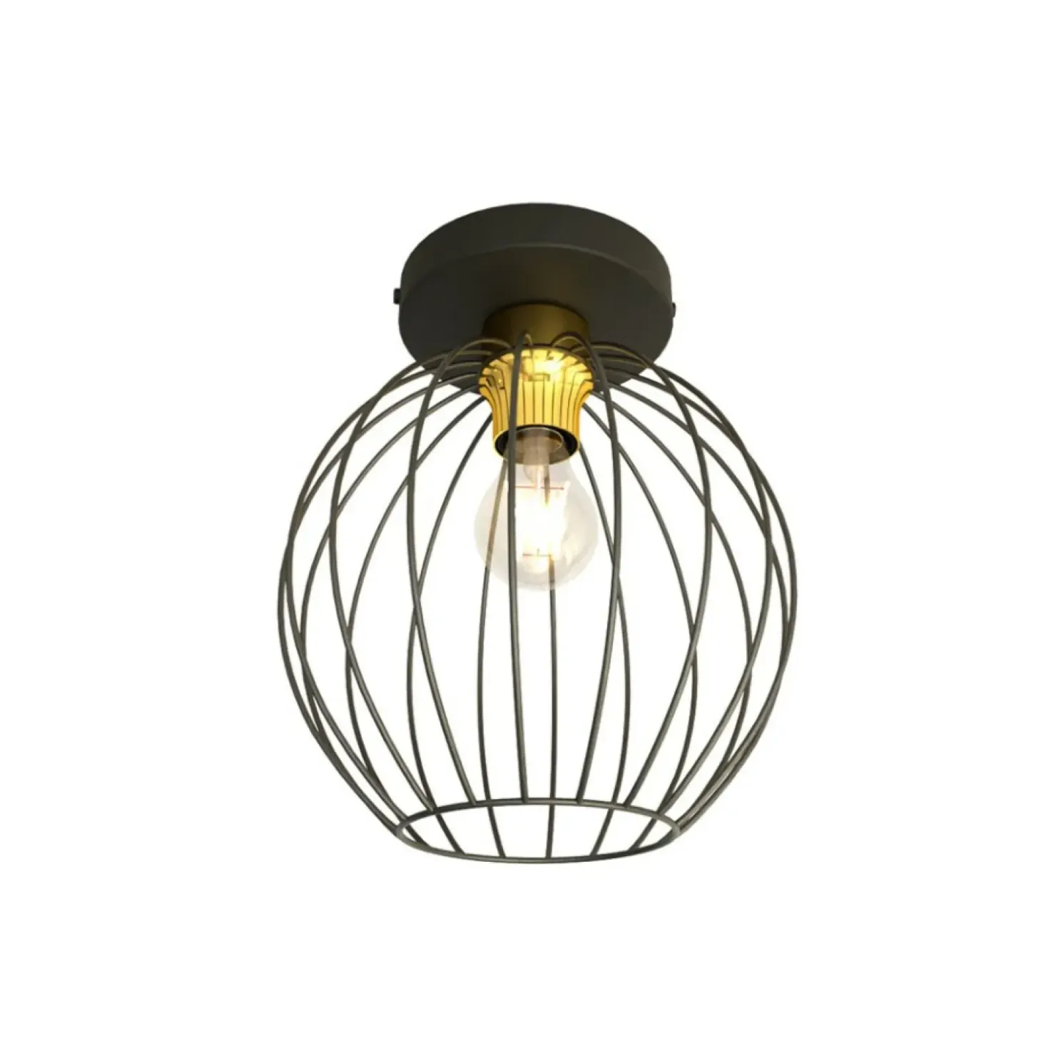 Store Sklep Kaja Złoto-czarna lampa sufitowa z drucianym kloszem 1370/1 z serii NEST