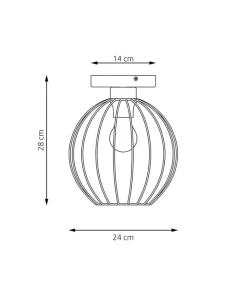 Store Sklep Kaja Złoto-czarna lampa sufitowa z drucianym kloszem 1370/1 z serii NEST