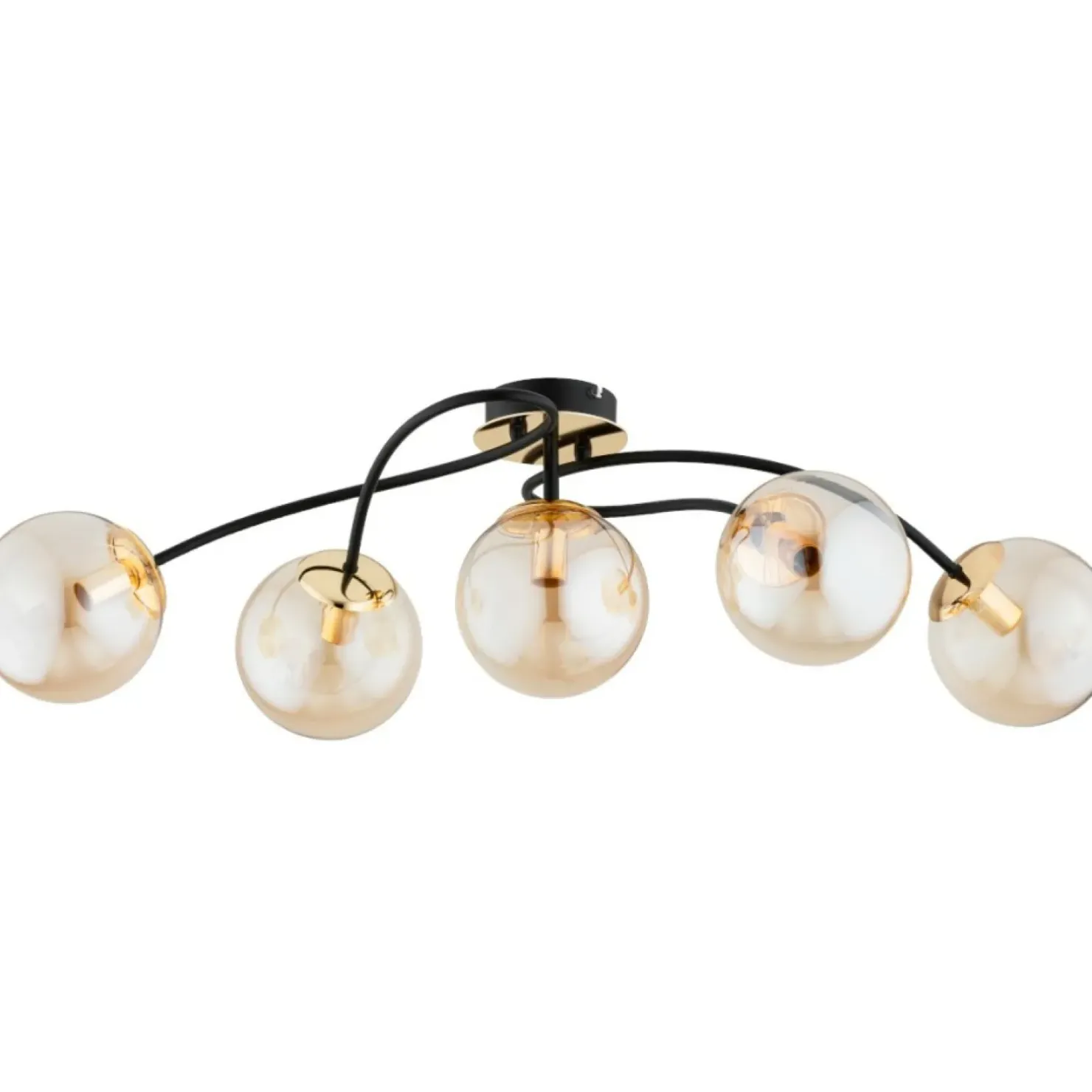 Outlet Sklep Kaja Złoto-czarna lampa sufitowa z kloszami AL 63243 z serii GILIAN