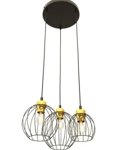 Store Sklep Kaja Złoto-czarna lampa wisząca, na trzy żarówki 1368/3PREM z serii NANDO