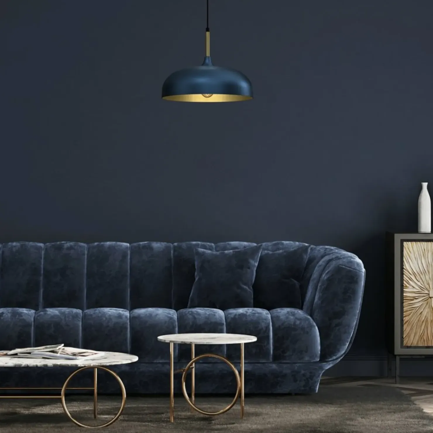 Clearance Sklep Kaja Złoto-niebieska lampa wisząca do kuchni MLP8033 z serii LINCOLN | Kaja Oświetlen
