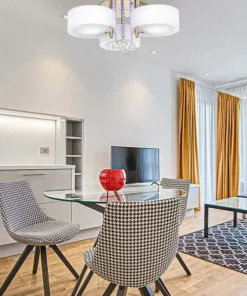 Clearance Sklep Kaja Złoty żyrandol z LEDami i funkcją sleep DRS8006/5 TR GL | Kaja złoto