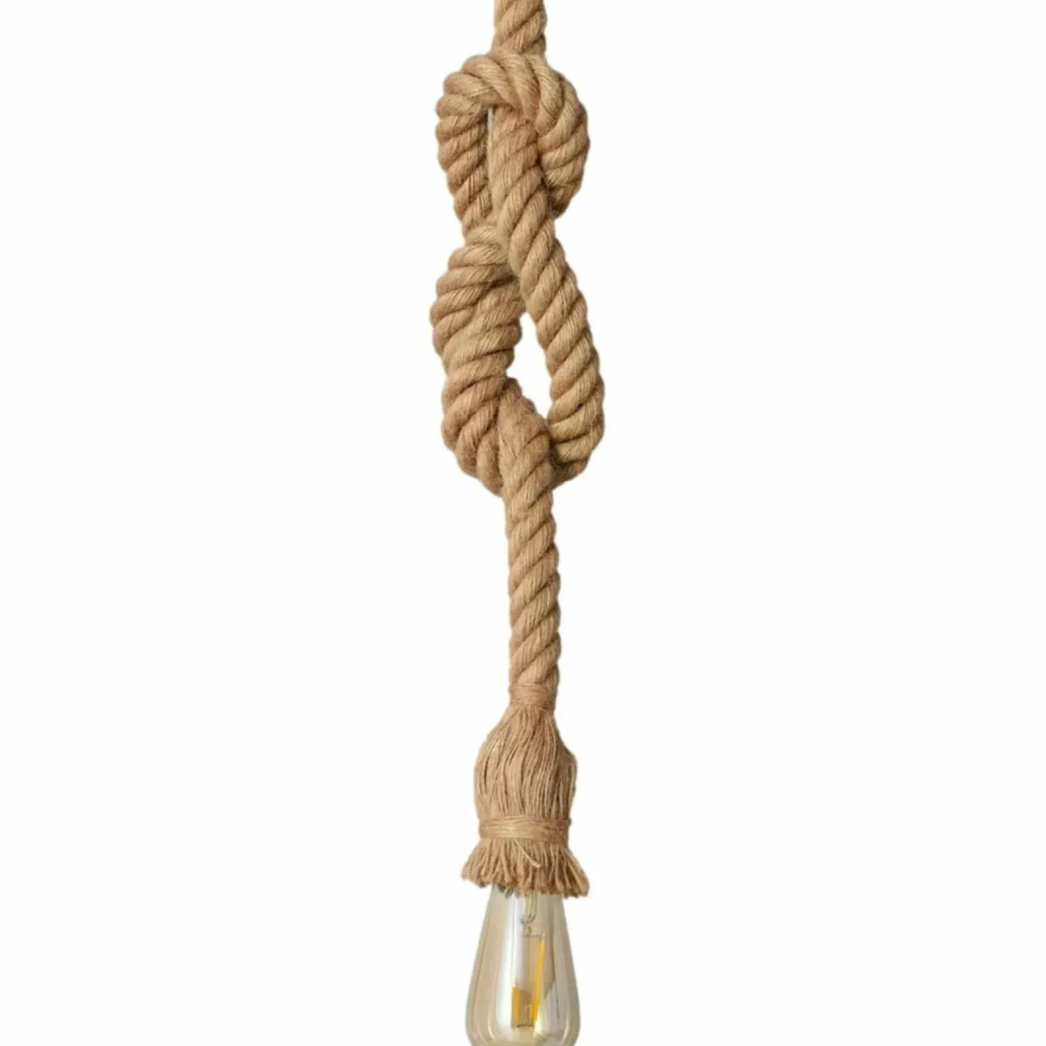 Outlet Sklep Kaja Zwis - pleciony sznur z gwintem E27 ABR-LW3-BH-E27 BOHO | Kaja brązowy