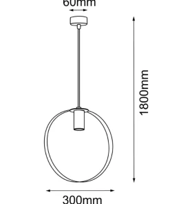 Best Sklep Kaja Zwis z tubą w czarnej obręczy ⌀30cm ANT 5148 ORTIGA | Kaja Oświetlenie